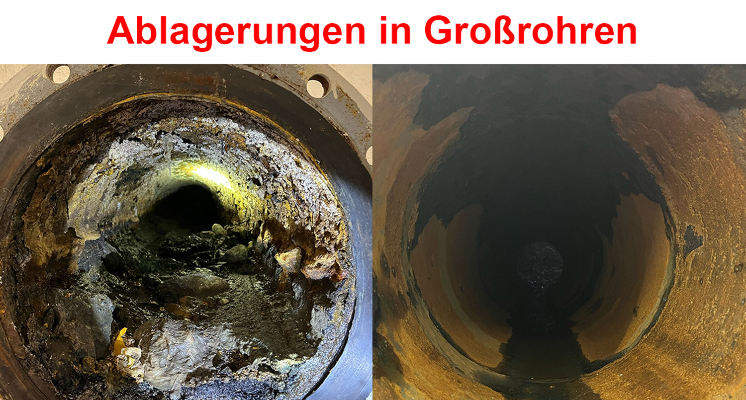 Ablagerungen in Großrohren