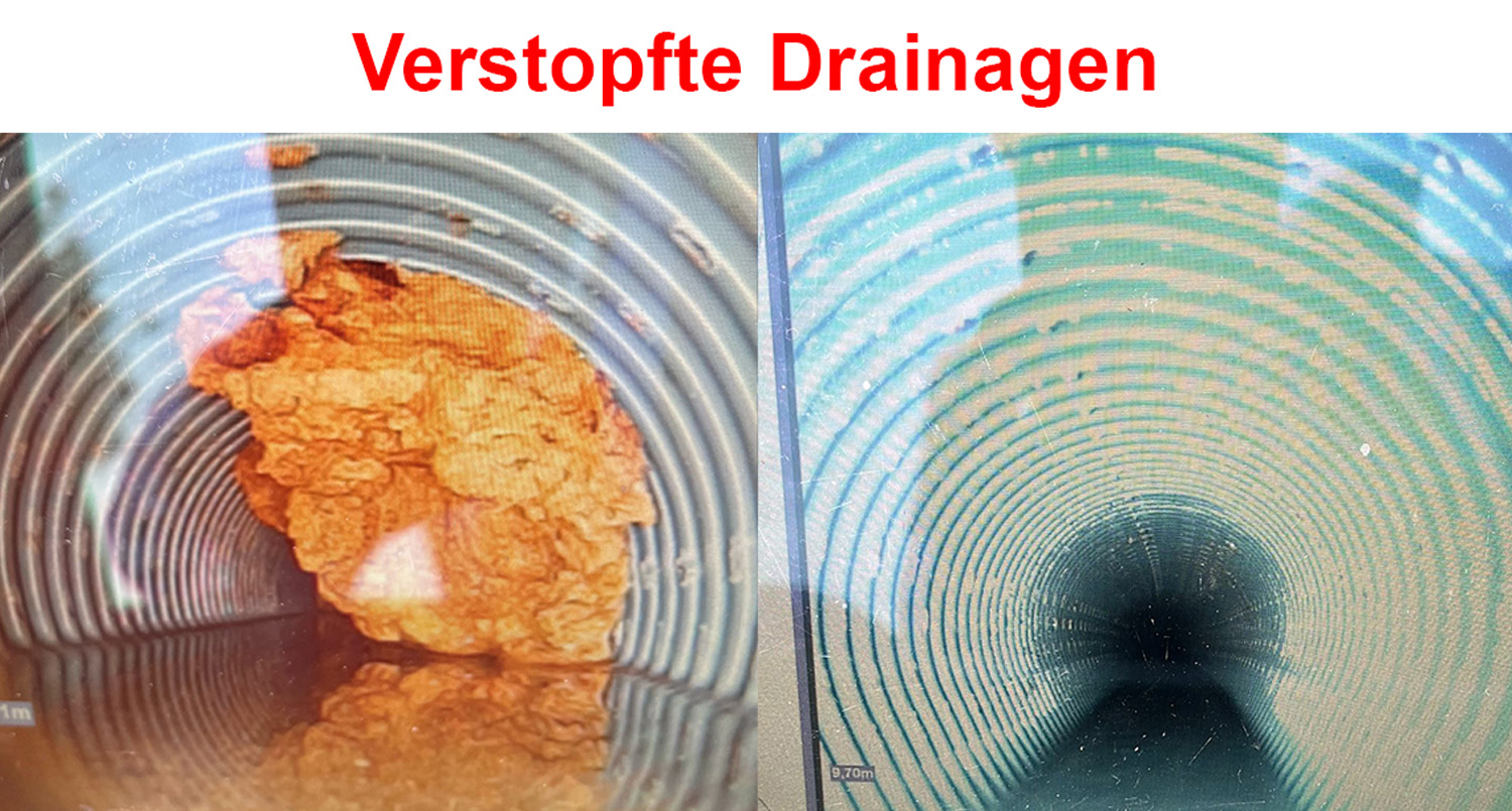 Verstopfte Drainagen